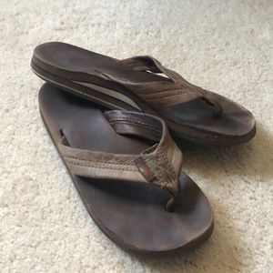 Rainbow flip flops (size small)